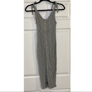Vici grey ribbed tied button up midi dress NWOT